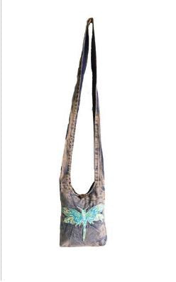 Embroidered Dragonfly Boho Crossbody Bag