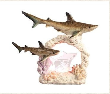 Shark w/Baby & LED Statue 90202