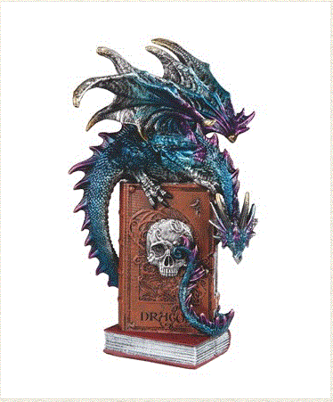 GSC - Blue Dragon on a Book Statue 72080