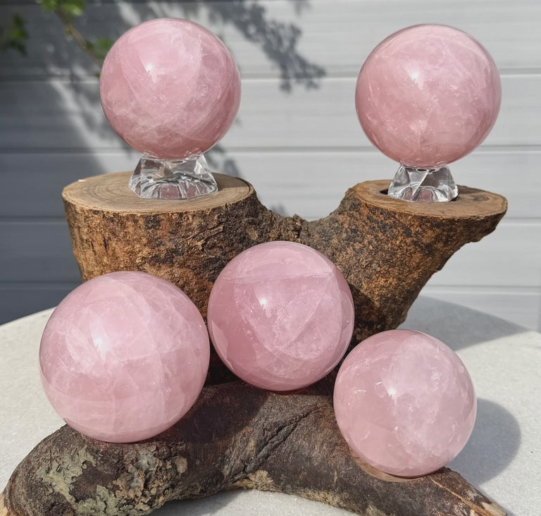 Natural Rose Quartz Crystal Ball Sphere