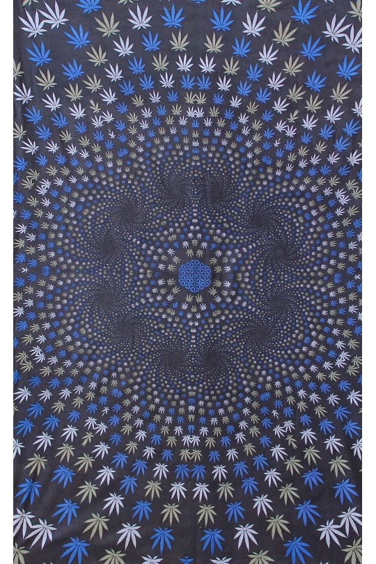 Dark Leaf Vortex Tapestry 60 x 90
