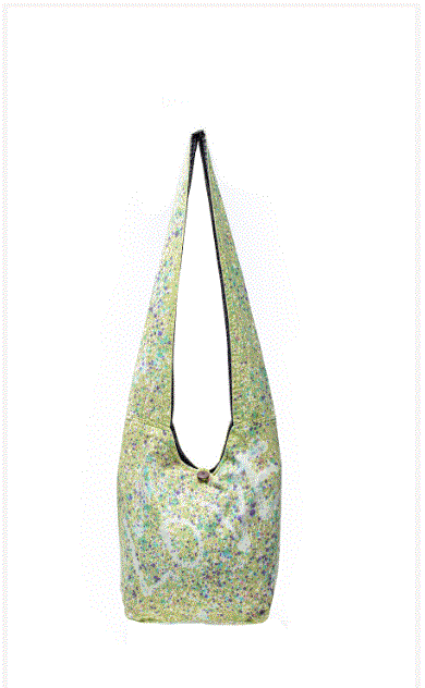 Earth Divas - Light Green Cotton Crossbody Shoulder Bag