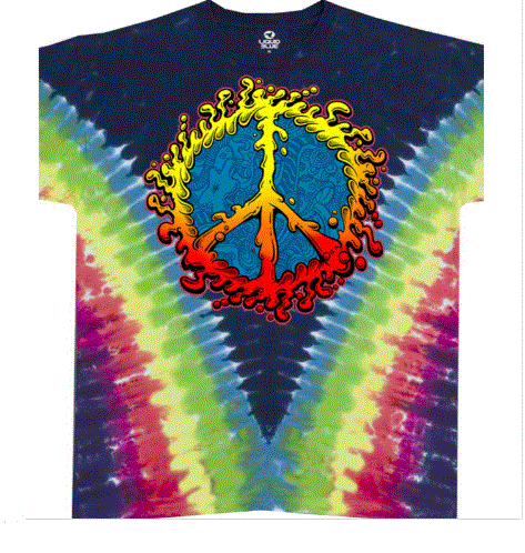 Liquid Blue - Peace Amoeba Tie-Dye T-Shirt