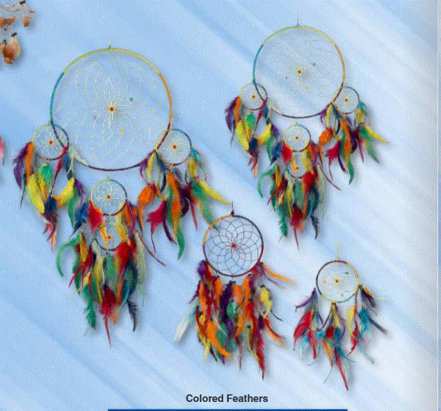 Village - Rainbow Dreamcatcher w/Colored Feathers Version 2