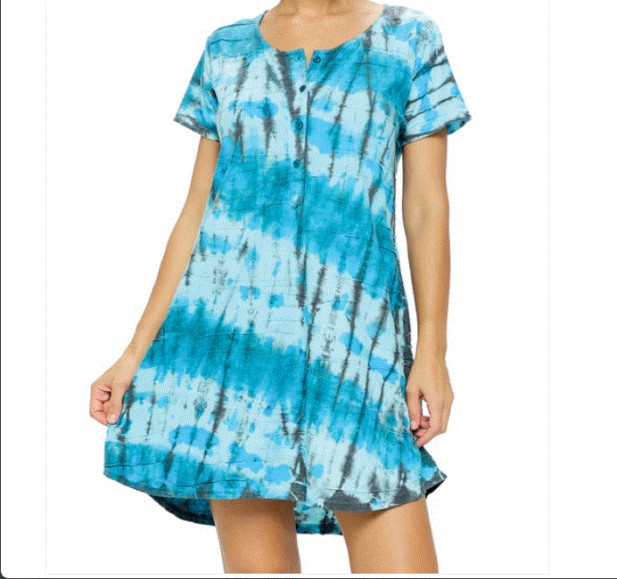 Yak & Yeti - Tie Dye Textured Fabric Dress