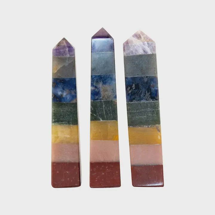 Multi-Gemstone Chakra Obelisk 7636
