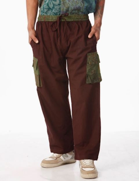 Cotton Patchwork Cargo Pocket Pants