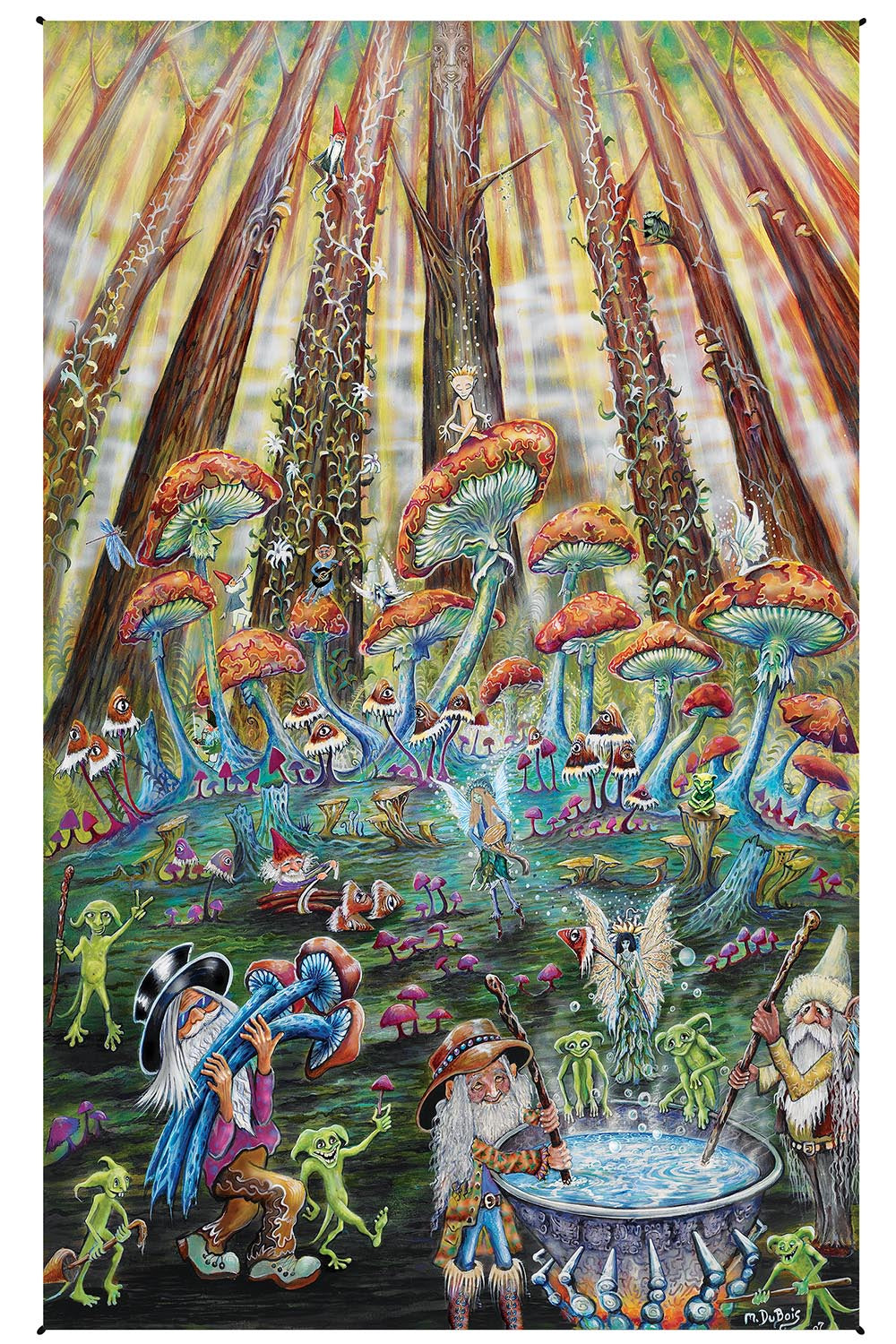 Mushroom Forest Heady Art Print Tapestry 53x85 - Artwork by Mike DuBois