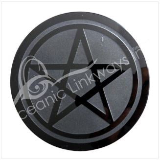 Crystal Grid - Black Obsidian Stone Pentacle