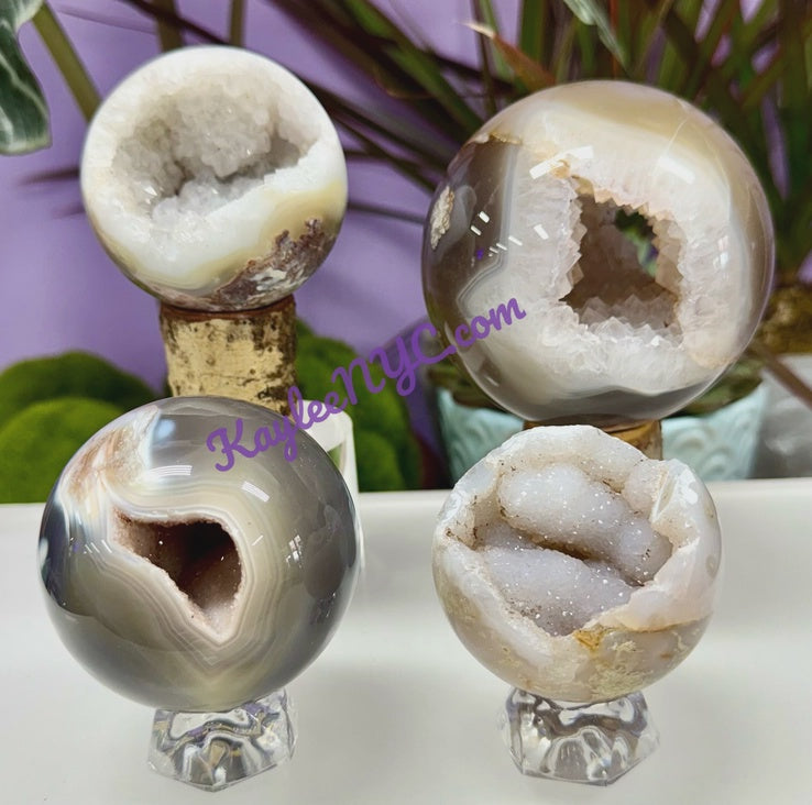 Natural Druzy Agate Crystal Ball Sphere