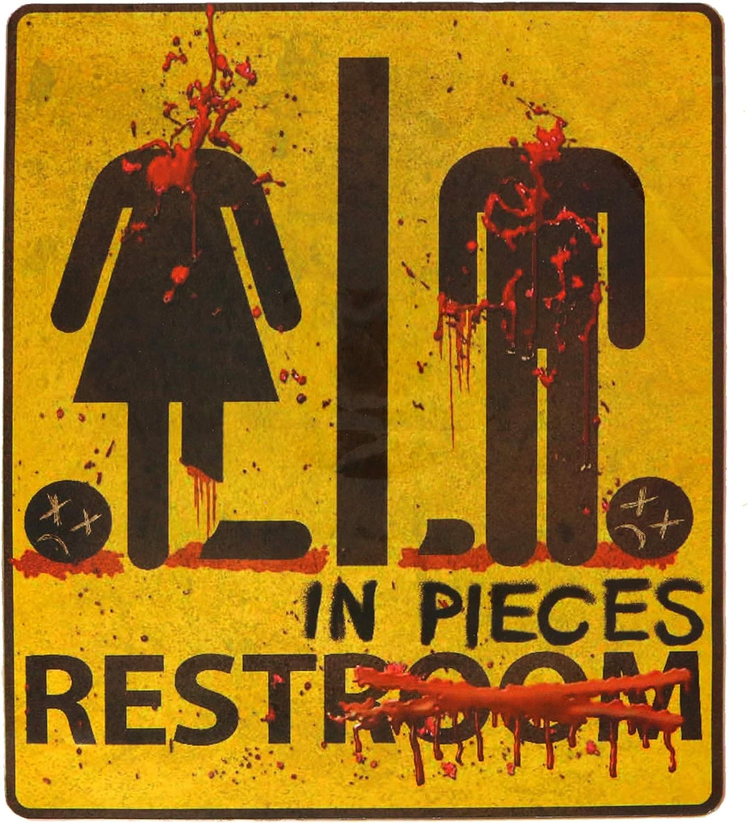 Rest Room In Pieces Tin Sign