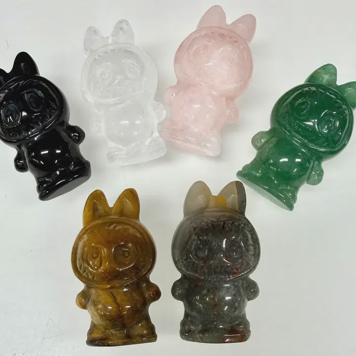 Crystal Carved Gremlin Monster - Lafufu