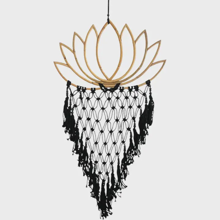 Boho Lotus Macrame Dreamcatcher