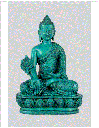 Kathmandu - 6" Medicine Buddha Green Resin Statue