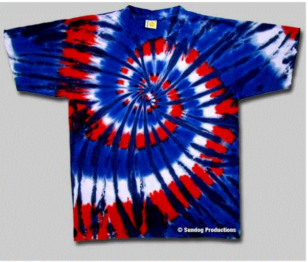 Sundog - Swirl Red Wild & Blue Tie Dye T-Shirt