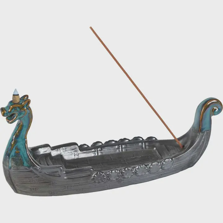 Viking Ship Ceramic Incense Holder 89781