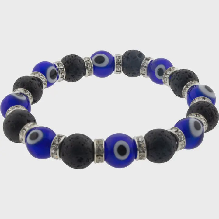 Evil Eye Protection Bracelet w/Lava Rock 98812