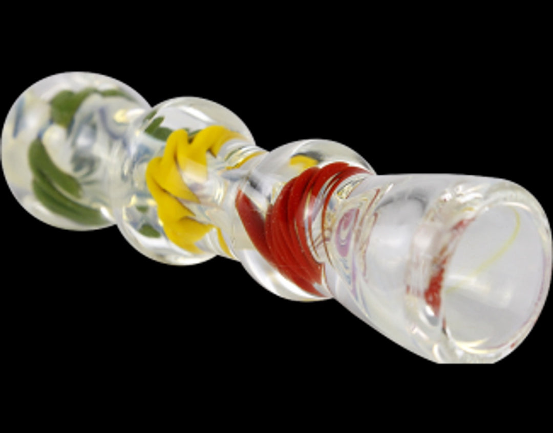 Glass Art - Bat - 3in - Rasta w/ Fuming