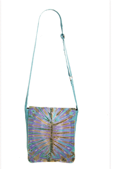 Earth Divas - Vibrant Tie-Dye Messenger Bag w/Magnetic Button Flap