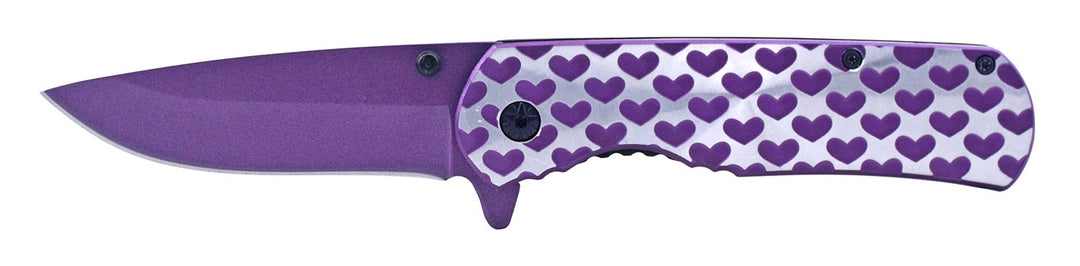 4.5" Heavy Duty Stainless Steel EDC Folding Pocket Knife - Purple