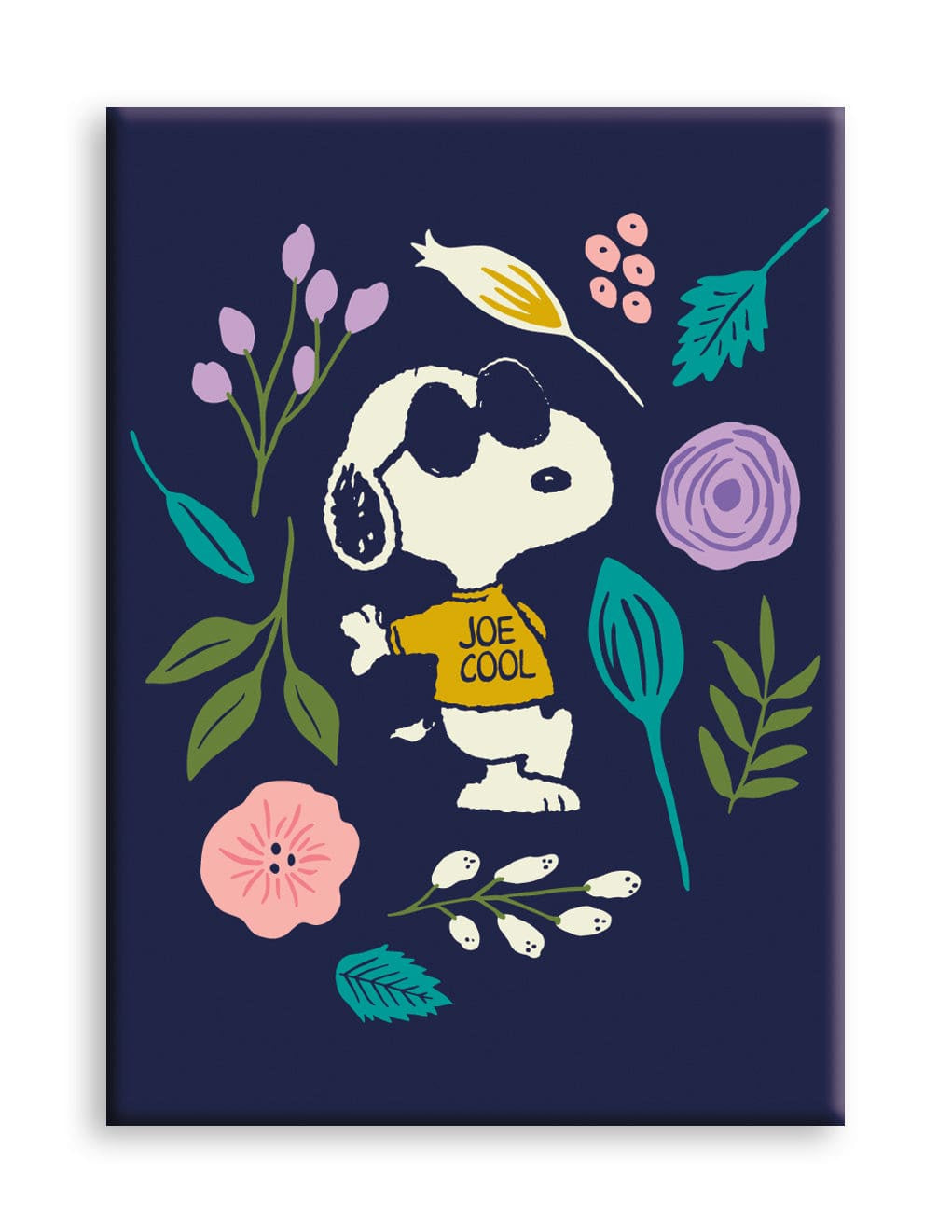 NMR - Peanuts Joe Cool Flowers Flat Magnet