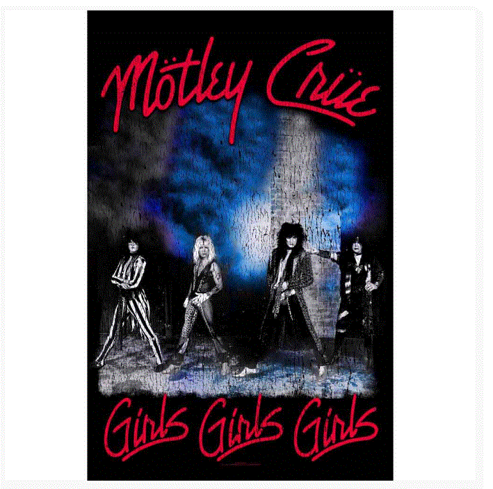 Rock Off - Motley Crue 'Girls, Girls, Girls' Textile Poster