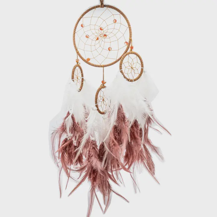 Dusty Pink Feathered Dreamcatcher