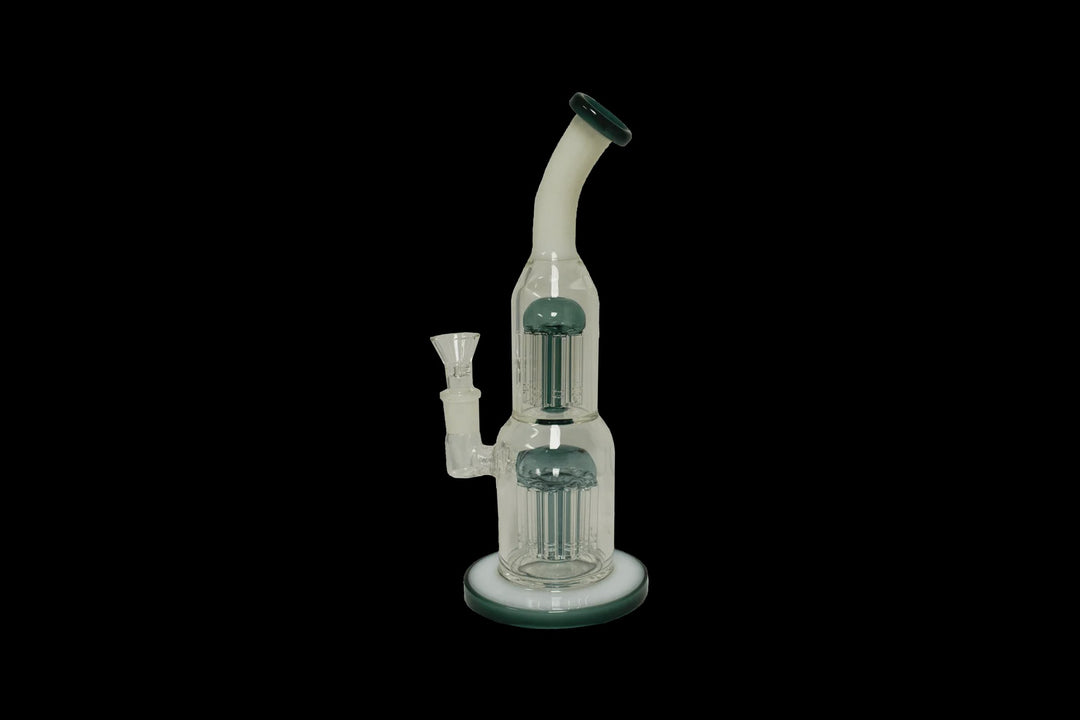 12″ Bent Neck Double Arm Perk Water Pipe A0355