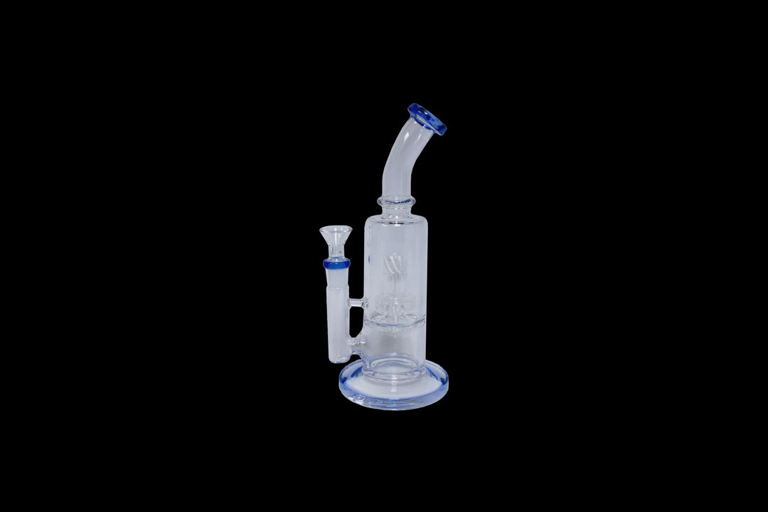 10-Inch Bent Neck Blue Jade Water Pipe with Circ Perc