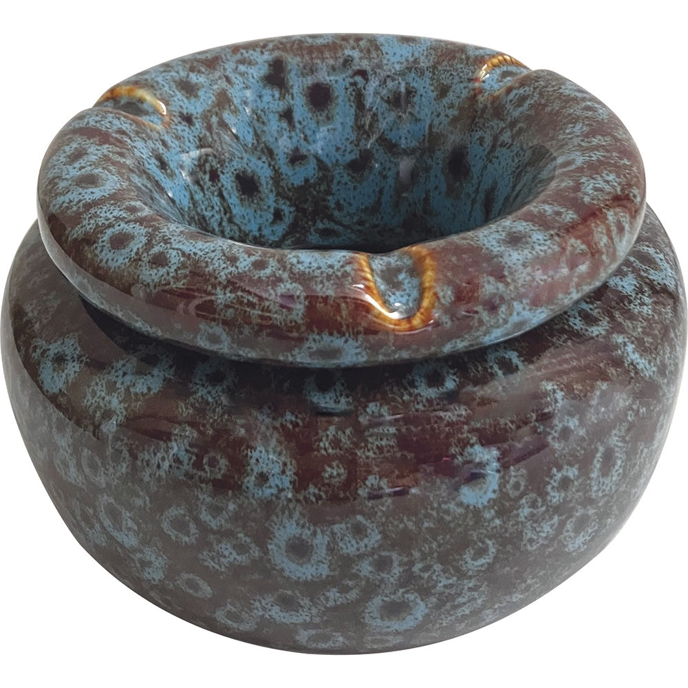 Moroccan Ceramic Ashtray - Reactive Blue