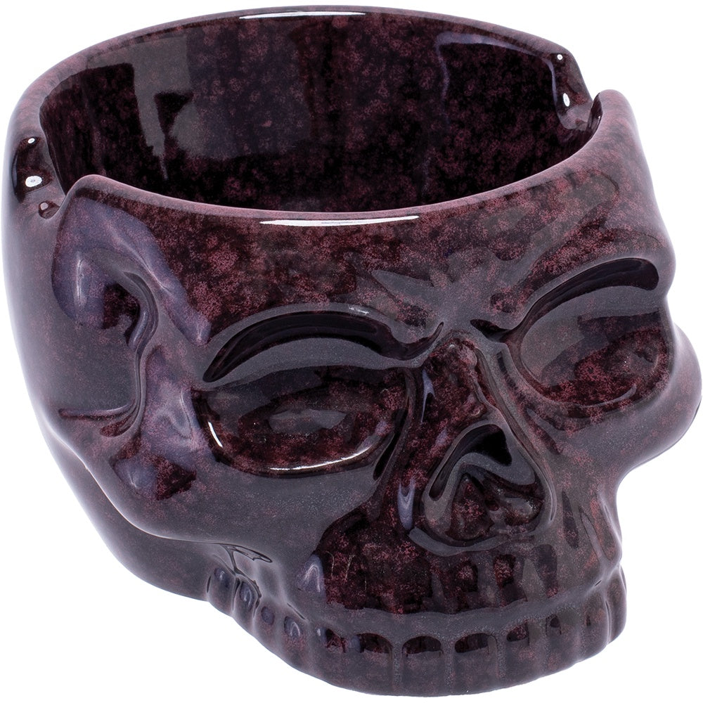 Large Skull Head Cigar Ashtray - Glazed Chocolate
