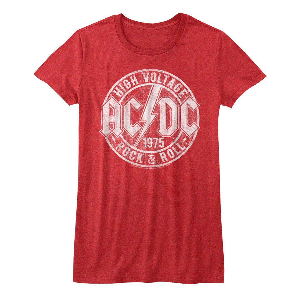 ACDC - R&R Ladies Red Heather T-Shirt