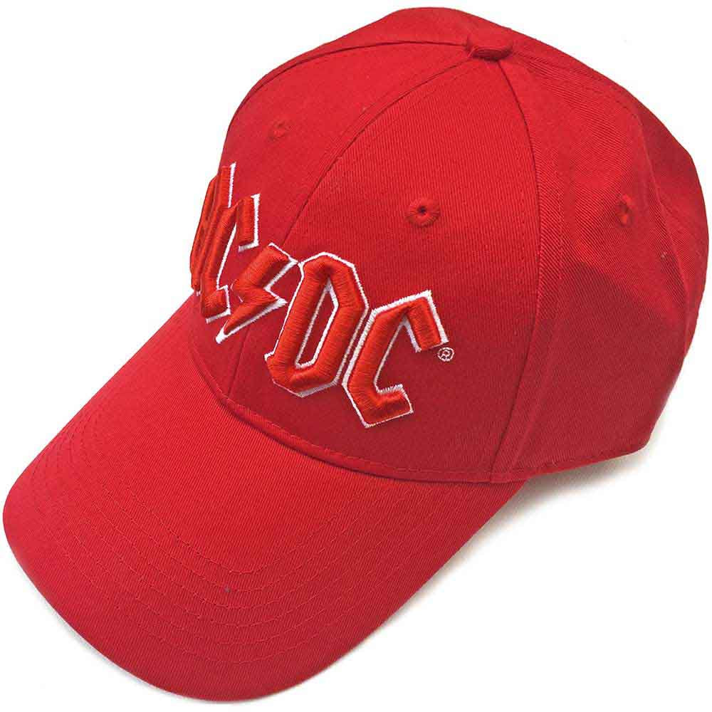 AC/DC UNISEX BASEBALL CAP: RED LOGO (RED)