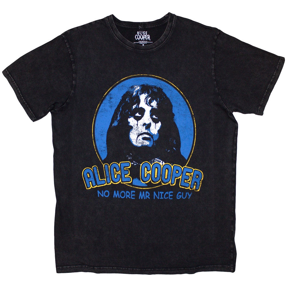 Alice Cooper Unisex Stone Wash T-Shirt No More Mr Nice Guy (Black)