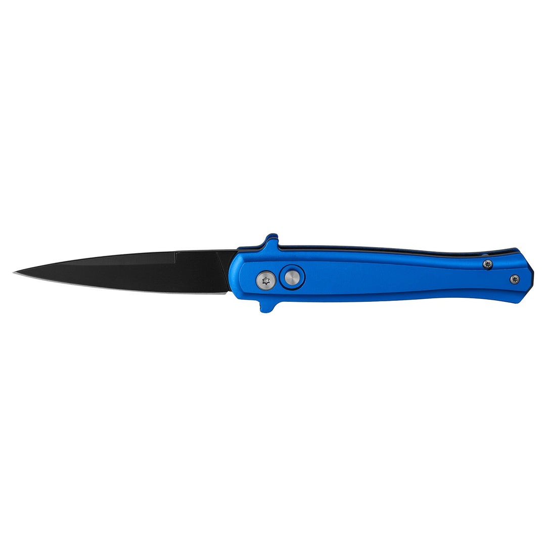 4.75" Featherweight Push Button Switchblade Automatic Folding Pocket Knife - Blue