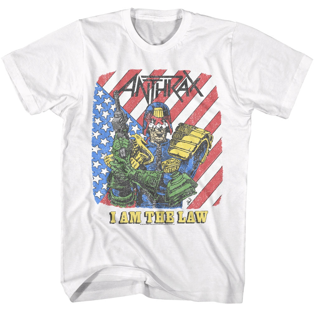 Anthrax I Am The Law White T-Shirt