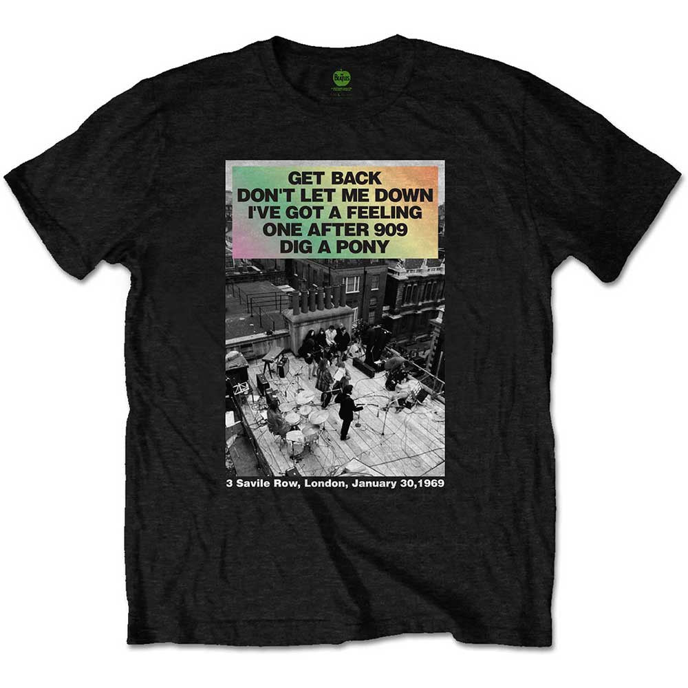 THE BEATLES UNISEX T-SHIRT: ROOFTOP SONGS GRADIENT