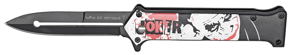 4.5" Spring Assist Joker Folding Pocket Knife - Black and White