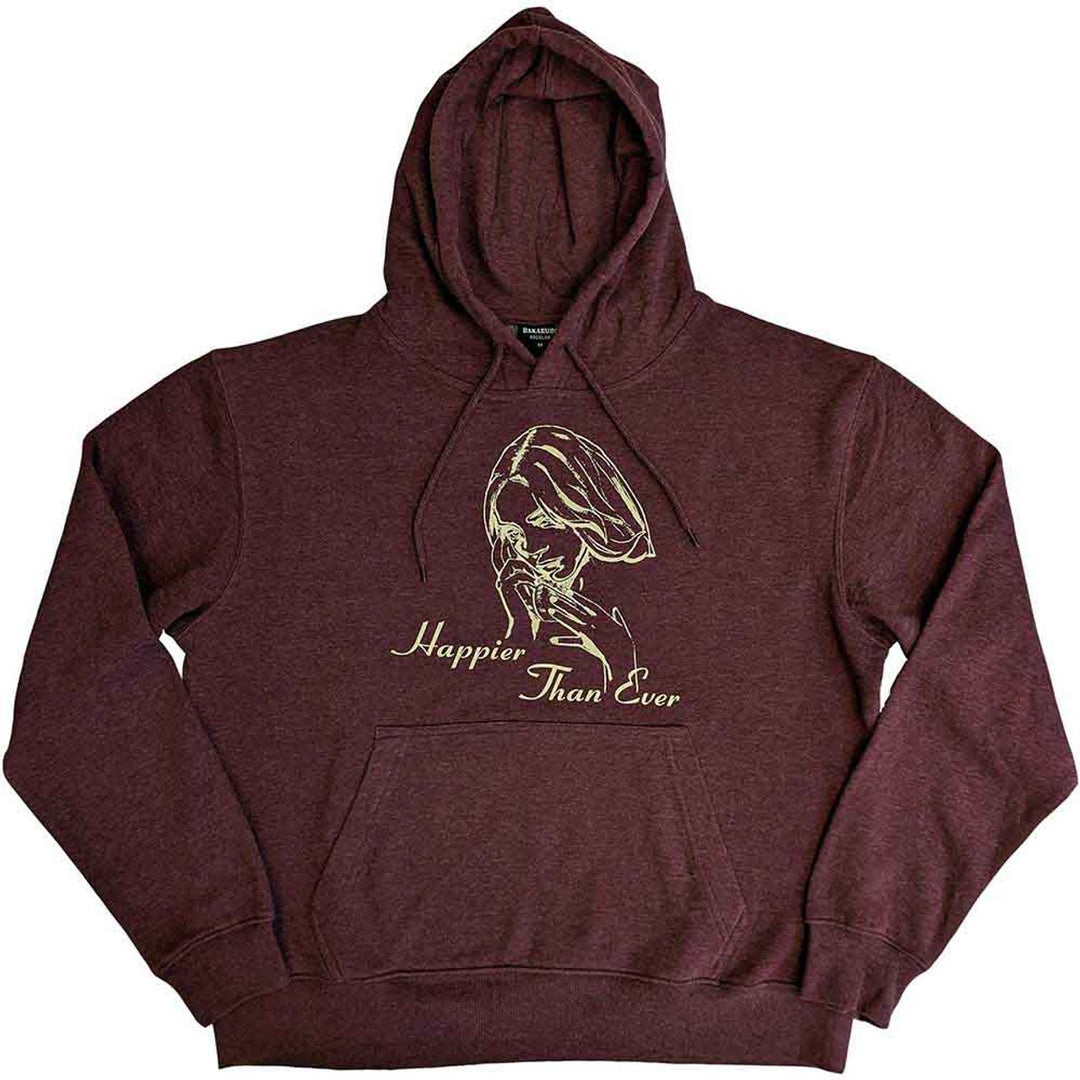 Billie Eilish Unisex Pullover Hoodie - Happier Than Ever (Brown)