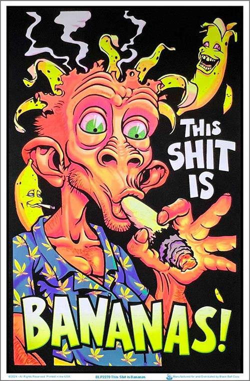This Shit Is Bananas Blacklight Poster - 23" x 35" - BL2C19