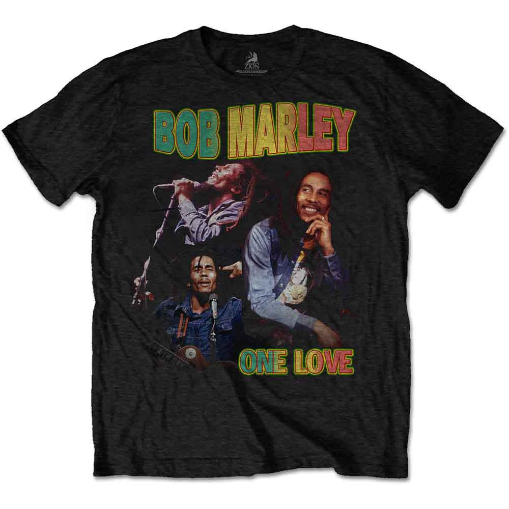 Bob Marley Unisex T-Shirt - One Love Homage (Black)