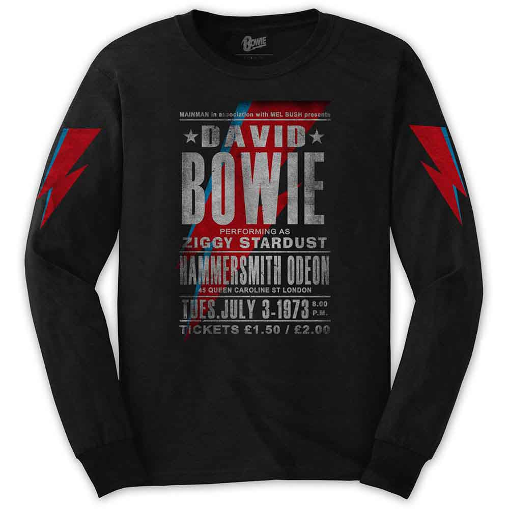 David Bowie Black Long Sleeve Shirt: Hammersmith Odeon