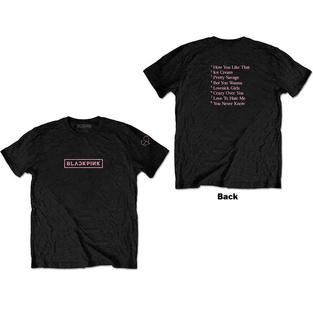 BlackPink T-Shirt: The Album Track list (Back Print)