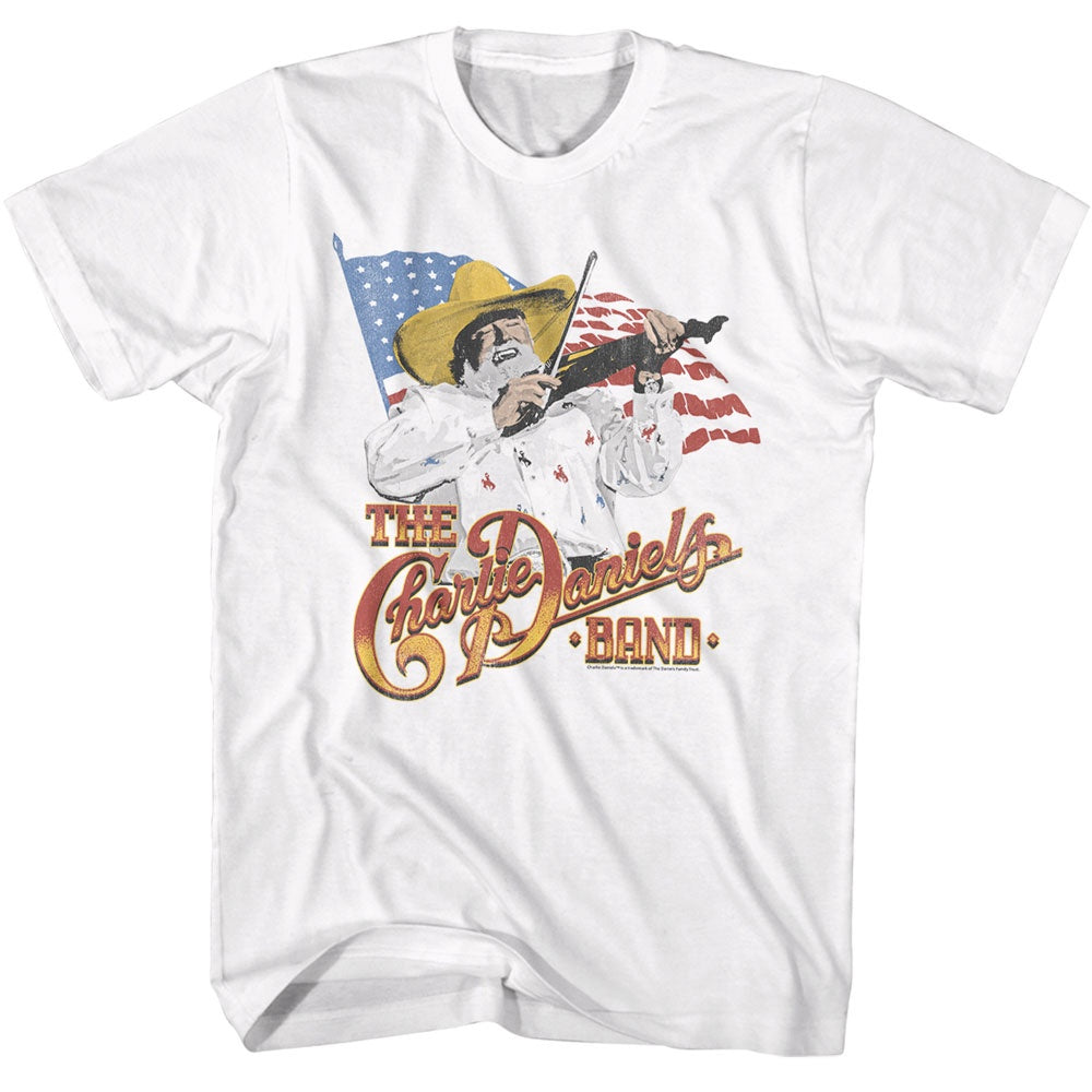 Charlie Daniels Band Flag White T-Shirt