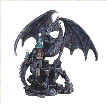 GSC- Black Dragon by Castle Statue 71868