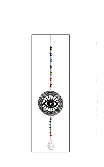 Evil Eye Chakra Color Beads Silver Spinner