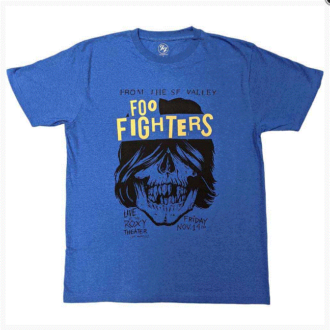 Foo Fighters Unisex T-Shirt - Roxy Flyer (Blue)