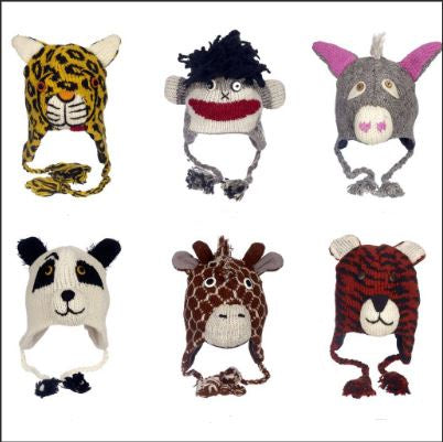 Winter Woolen Fun Animal Beanie - Assorted - One Size