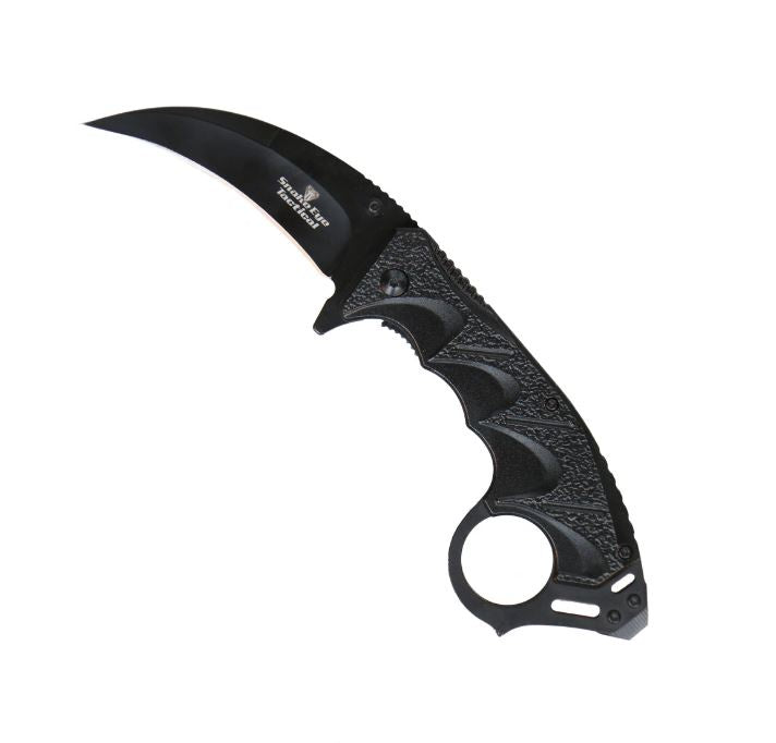 Hot Leathers - Black Gravel Knife w/Clip