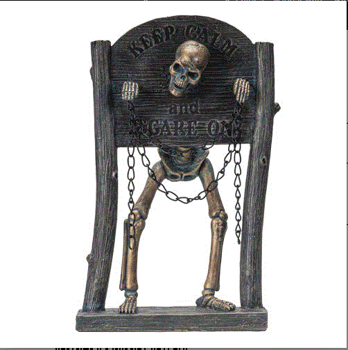 Pacific - Skeleton in Pillory Statue